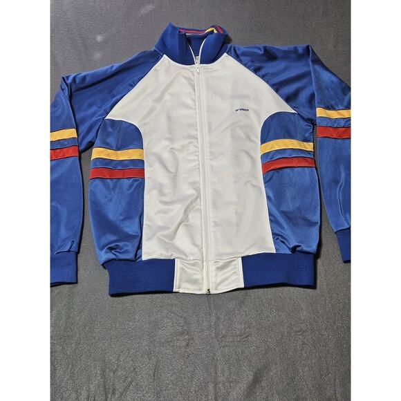 Vintage McGregor Jacket Mens Large White Blue Competitors Track Jacket - Picture 1 of 10